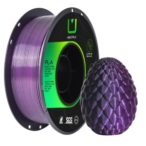 Filamento Pla Silk Duo Color Preto e Roxo Metalizado 1kg Multfila 1.75mm