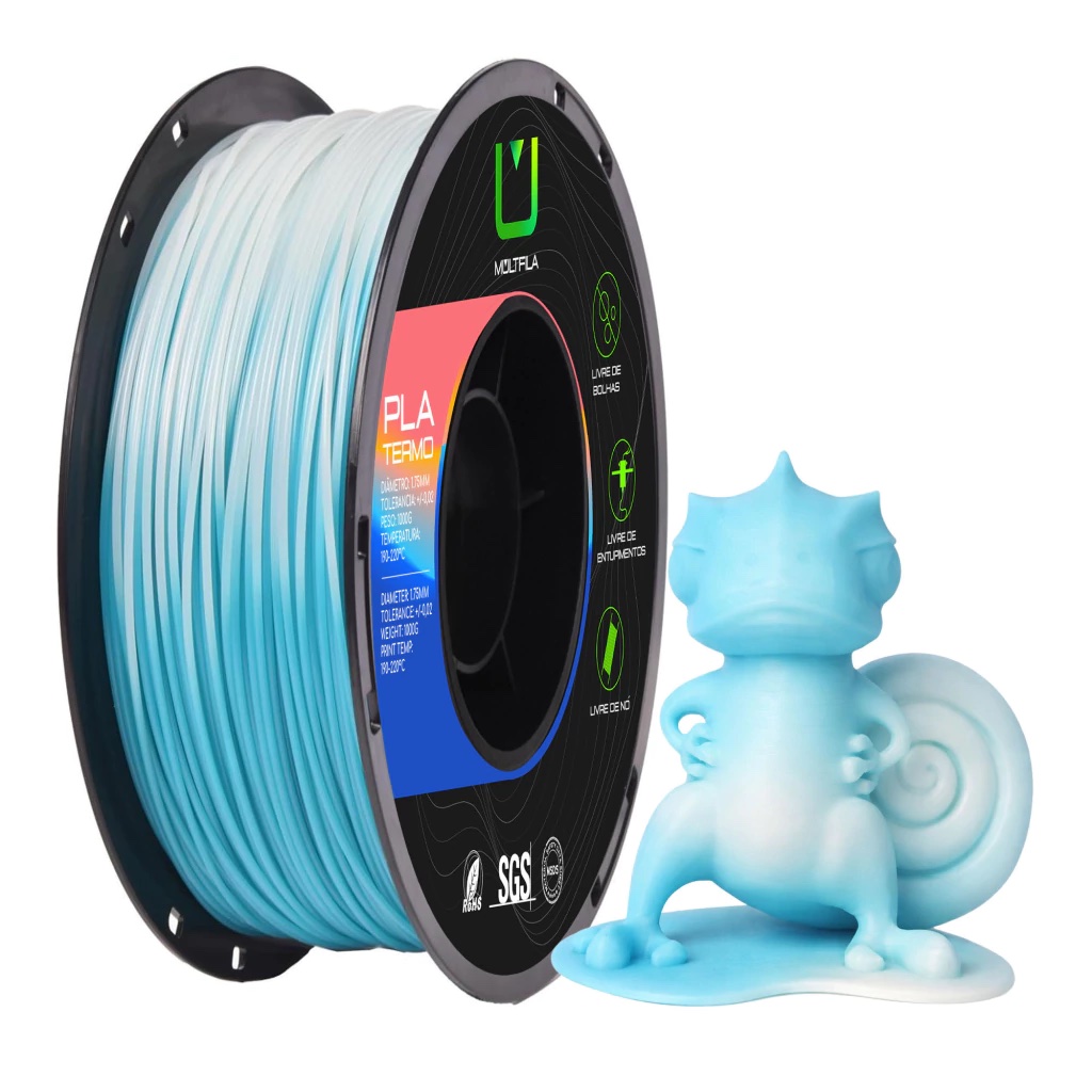 Filamento Pla Termo Azul e Branco 1kg Multfila Impressora 3D 1.75mm